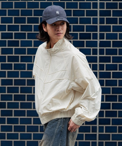 RAGEBLUE（レイジブルー）の「Design Pattern Nylon Short Bourbon/切り替えナイロンショートブルゾン（ナイロンジャケット・メンズ・ホワイト/ブラック・MEDIUM/LARGE）」の9枚目の写真