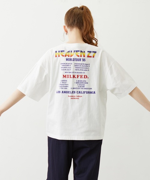 MILKFED.(ミルクフェド)の「HEAVEN27 TOUR WIDE S/S TEE(Tシャツ/カットソー・レディース・ブラック/イエロー/ホワイト・M/L)」の1枚目の写真
