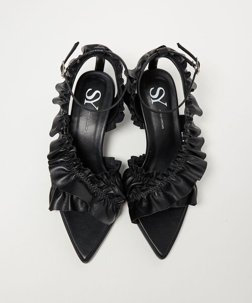 SY UNITED ARROWS（シーユナイテッドアローズ）の「＜SY＞ ポインテッドフリル サンダル50↑（サンダル・レディース・ブラック/ホワイト・22cm/22.5cm/23cm/23.5cm/24cm/24.5cm/25cm）」の14枚目の写真