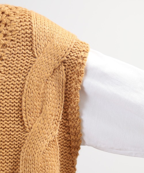 SO（エスオー）の「ニットベスト（ベスト・レディース・グレー系その他/キャメル・F）」の21枚目の写真