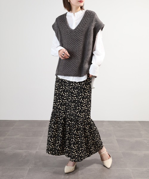 SO（エスオー）の「ニットベスト（ベスト・レディース・グレー系その他/キャメル・F）」の8枚目の写真