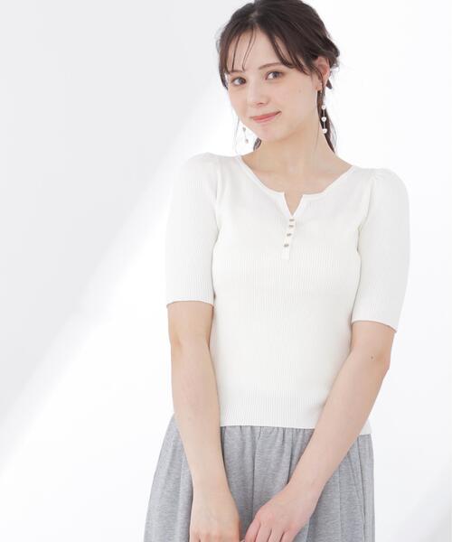 PROPORTION BODY DRESSING(プロポーションボディドレッシング)の「ヘンリーネックニット / 1216170414(ニット/セーター・レディース・ホワイト系その他/レッド/ブラック/グレー・SMALL/MEDIUM)」の2枚目の写真
