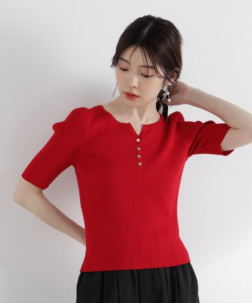 PROPORTION BODY DRESSING(プロポーションボディドレッシング)の「ヘンリーネックニット / 1216170414(ニット/セーター・レディース・ホワイト系その他/レッド/ブラック/グレー・SMALL/MEDIUM)」の4枚目の写真