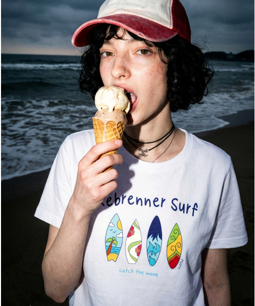 REBRENNER（リブレンナー）の「キャッチザウェーブ スタンダードフィット クールコットン 半袖Tシャツ ホワイト（Tシャツ/カットソー・レディース・ホワイト・LARGE/X-LARGE/2XL/3XL/MEDIUM）」の2枚目の写真