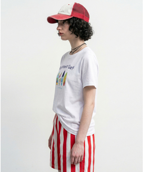 REBRENNER（リブレンナー）の「キャッチザウェーブ スタンダードフィット クールコットン 半袖Tシャツ ホワイト（Tシャツ/カットソー・レディース・ホワイト・LARGE/X-LARGE/2XL/3XL/MEDIUM）」の4枚目の写真
