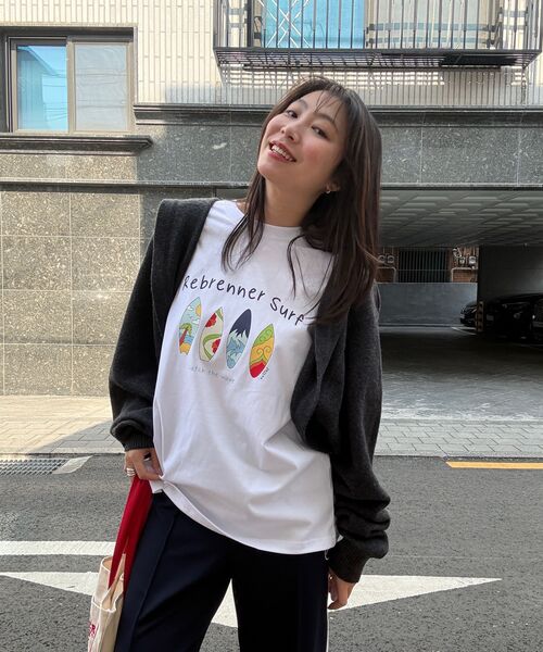 REBRENNER（リブレンナー）の「キャッチザウェーブ スタンダードフィット クールコットン 半袖Tシャツ ホワイト（Tシャツ/カットソー・レディース・ホワイト・LARGE/X-LARGE/2XL/3XL/MEDIUM）」の7枚目の写真