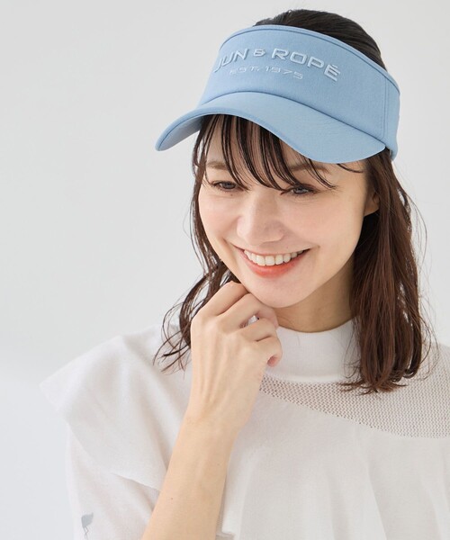 JUN&ROPE'（ジュンアンドロペ）の「フロントロゴ幅広バイザー（サンバイザー・レディース・グレー/ホワイト/サックスブルー/ブラック・FREE）」の9枚目の写真