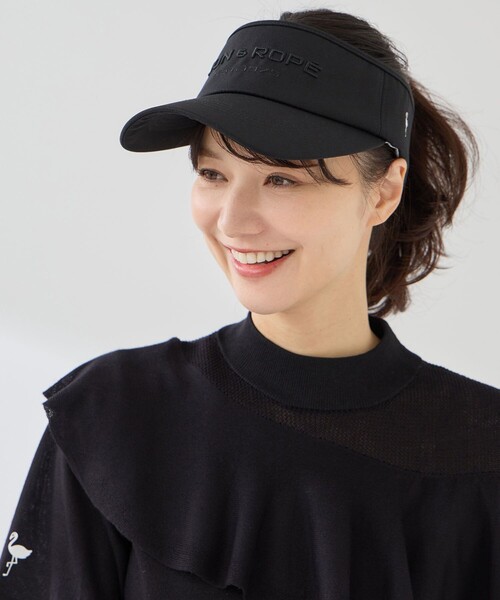JUN&ROPE'（ジュンアンドロペ）の「フロントロゴ幅広バイザー（サンバイザー・レディース・グレー/ホワイト/サックスブルー/ブラック・FREE）」の12枚目の写真