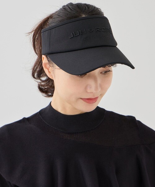 JUN&ROPE'（ジュンアンドロペ）の「フロントロゴ幅広バイザー（サンバイザー・レディース・グレー/ホワイト/サックスブルー/ブラック・FREE）」の13枚目の写真