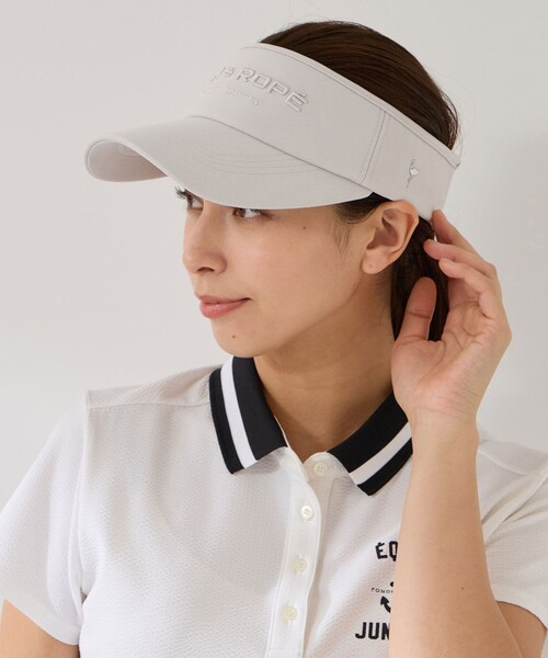 JUN&ROPE'（ジュンアンドロペ）の「フロントロゴ幅広バイザー（サンバイザー・レディース・グレー/ホワイト/サックスブルー/ブラック・FREE）」の17枚目の写真