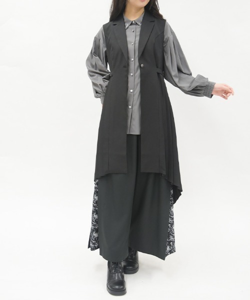 axes femme（アクシーズファム）の「プリーツフィッシュテールジレ（ベスト・レディース・ブラック/ベージュ・FREE）」の2枚目の写真