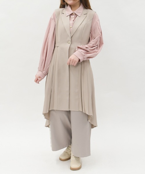 axes femme（アクシーズファム）の「プリーツフィッシュテールジレ（ベスト・レディース・ブラック/ベージュ・FREE）」の3枚目の写真