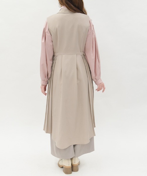 axes femme（アクシーズファム）の「プリーツフィッシュテールジレ（ベスト・レディース・ブラック/ベージュ・FREE）」の5枚目の写真