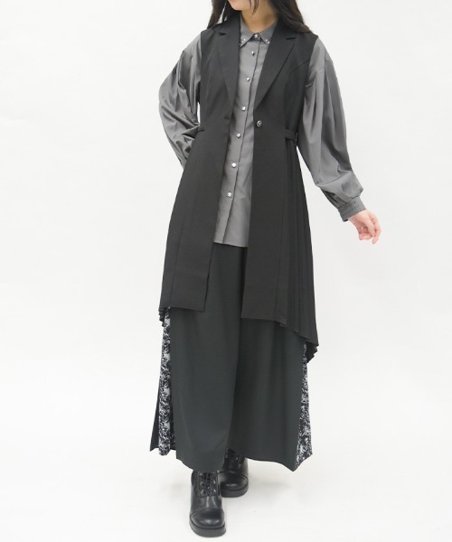 axes femme（アクシーズファム）の「プリーツフィッシュテールジレ（ベスト・レディース・ブラック/ベージュ・FREE）」の9枚目の写真