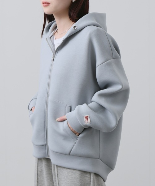 NAVY(ネイビー)の「NAVY ダンボール ジップアップパーカー(パーカー・レディース・ブルーグリーン/モカ/ベージュ/杢グレー・FREE)」の15枚目の写真