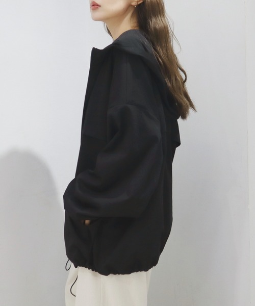 CECIL McBEE(セシルマクビー)の「コットンライクフーディーブルゾン(ブルゾン・レディース・ベージュ/ブラック・LARGE/MEDIUM)」の6枚目の写真