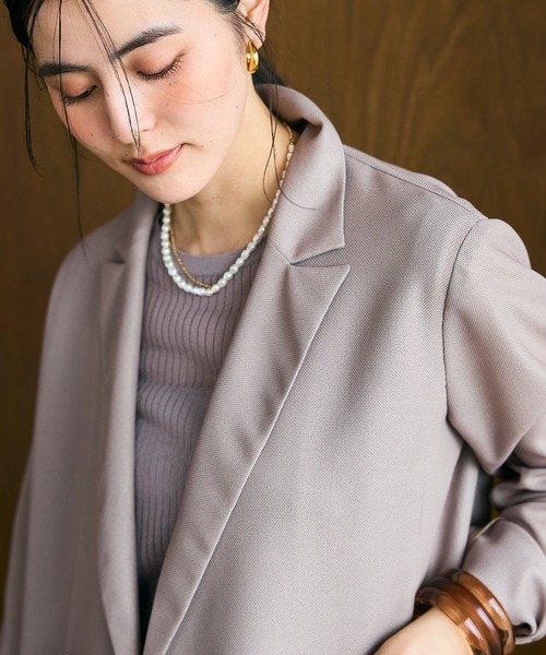 CROSS FUNCTION(クロスファンクション)の「《洗える》サマ美え 金釦メッシュテーラードダブルジャケット【CROSS FUNCTION/クロスファンクション】(テーラードジャケット・レディース・ブラック/モカ・M/L/LL)」の11枚目の写真