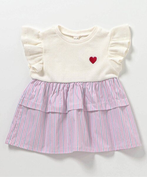 apres les cours(アプレレクール)の「【WEB限定】ティアードタックドッキングトップス(Tシャツ/カットソー・キッズ・アイボリー/その他2/イエロー/ブラウン/レッド・80/90/100/110/120/130/140)」の2枚目の写真