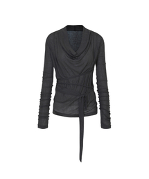 LILY COWL RIBBON TOP charcoal