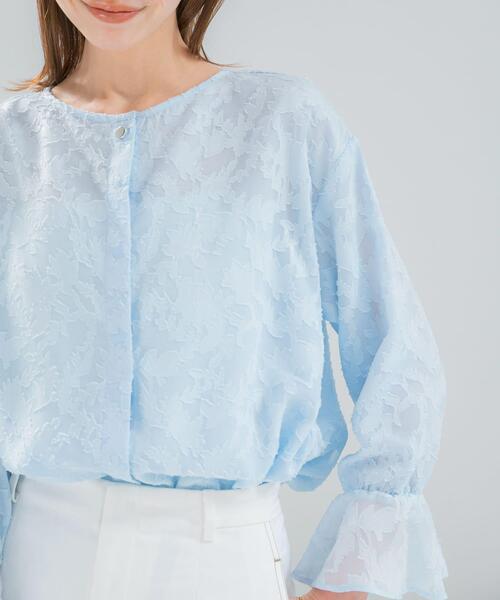 URBAN RESEARCH ROSSO WOMEN(アーバンリサーチ ロッソ)の「『WEB限定』ジャガードブラウス(シャツ/ブラウス・レディース・ブルー系その他/アイボリー・FREE)」の10枚目の写真