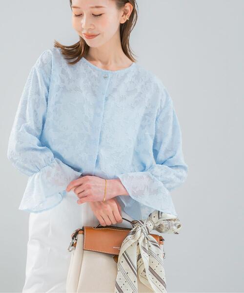 URBAN RESEARCH ROSSO WOMEN(アーバンリサーチ ロッソ)の「『WEB限定』ジャガードブラウス(シャツ/ブラウス・レディース・ブルー系その他/アイボリー・FREE)」の11枚目の写真