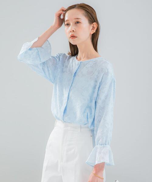 URBAN RESEARCH ROSSO WOMEN(アーバンリサーチ ロッソ)の「『WEB限定』ジャガードブラウス(シャツ/ブラウス・レディース・ブルー系その他/アイボリー・FREE)」の12枚目の写真