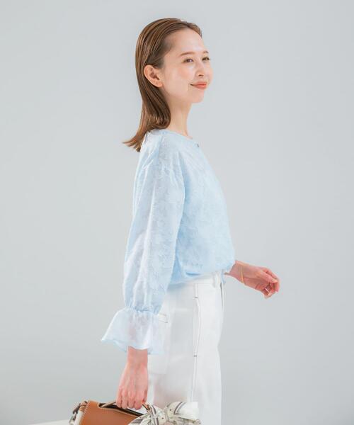 URBAN RESEARCH ROSSO WOMEN(アーバンリサーチ ロッソ)の「『WEB限定』ジャガードブラウス(シャツ/ブラウス・レディース・ブルー系その他/アイボリー・FREE)」の13枚目の写真