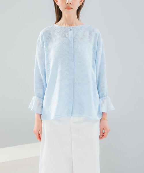 URBAN RESEARCH ROSSO WOMEN(アーバンリサーチ ロッソ)の「『WEB限定』ジャガードブラウス(シャツ/ブラウス・レディース・ブルー系その他/アイボリー・FREE)」の15枚目の写真
