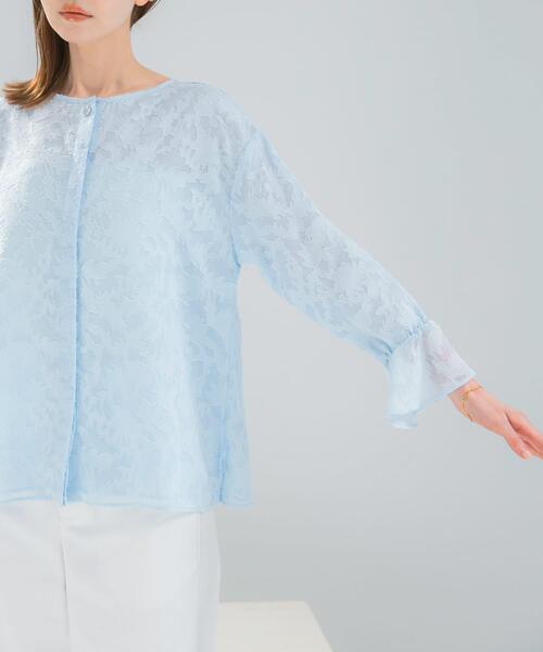 URBAN RESEARCH ROSSO WOMEN(アーバンリサーチ ロッソ)の「『WEB限定』ジャガードブラウス(シャツ/ブラウス・レディース・ブルー系その他/アイボリー・FREE)」の18枚目の写真