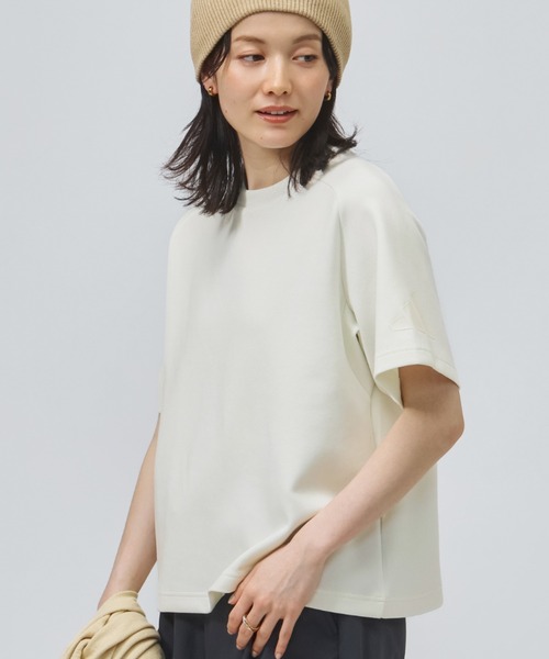 adidas(アディダス)の「アディダス adidas ソフト ラックス ルーズフィット 半袖Tシャツ(Tシャツ/カットソー・レディース・グリーン/オフホワイト・S/M/L/XL)」の2枚目の写真