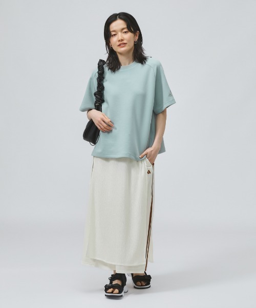 adidas(アディダス)の「アディダス adidas ソフト ラックス ルーズフィット 半袖Tシャツ(Tシャツ/カットソー・レディース・グリーン/オフホワイト・S/M/L/XL)」の8枚目の写真
