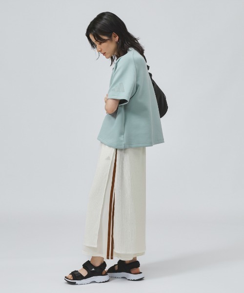 adidas(アディダス)の「アディダス adidas ソフト ラックス ルーズフィット 半袖Tシャツ(Tシャツ/カットソー・レディース・グリーン/オフホワイト・S/M/L/XL)」の9枚目の写真