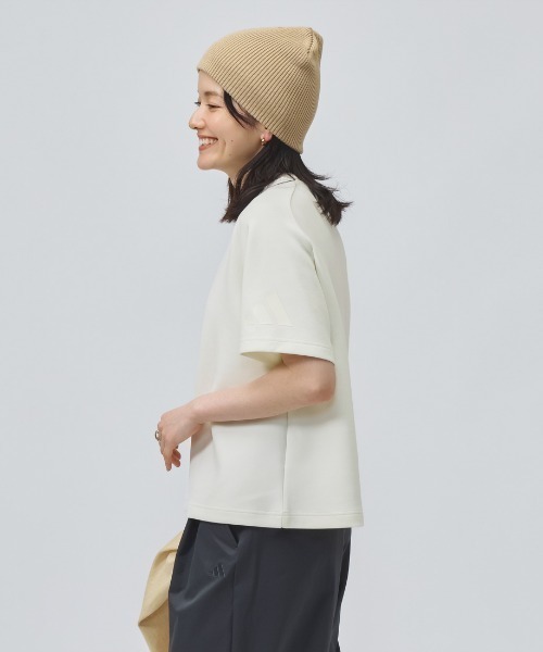 adidas(アディダス)の「アディダス adidas ソフト ラックス ルーズフィット 半袖Tシャツ(Tシャツ/カットソー・レディース・グリーン/オフホワイト・S/M/L/XL)」の16枚目の写真
