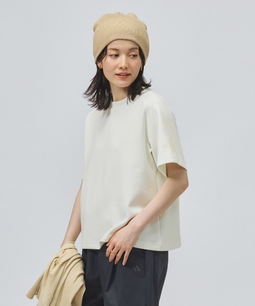 adidas(アディダス)の「アディダス adidas ソフト ラックス ルーズフィット 半袖Tシャツ(Tシャツ/カットソー・レディース・グリーン/オフホワイト・S/M/L/XL)」の15枚目の写真