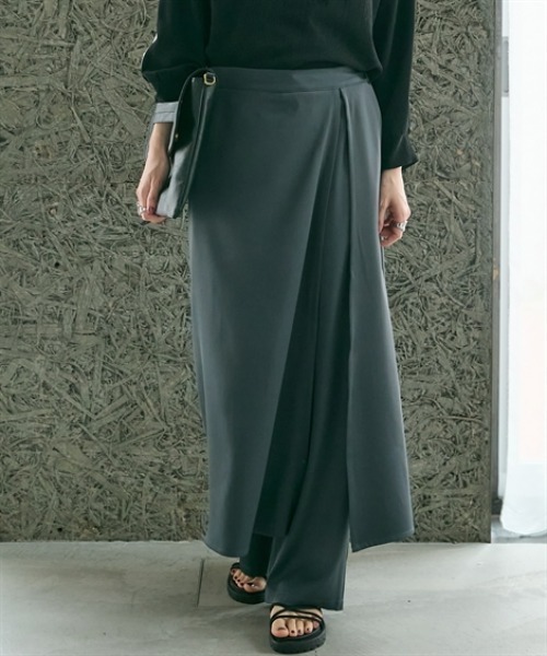 Soiunique（スワユニーク）の「とろみ素材スカート見えカフェパンツ ［Soiunique］（その他パンツ・レディース・ブラック/チャコール・L～LL/M～Ｌ）」の6枚目の写真