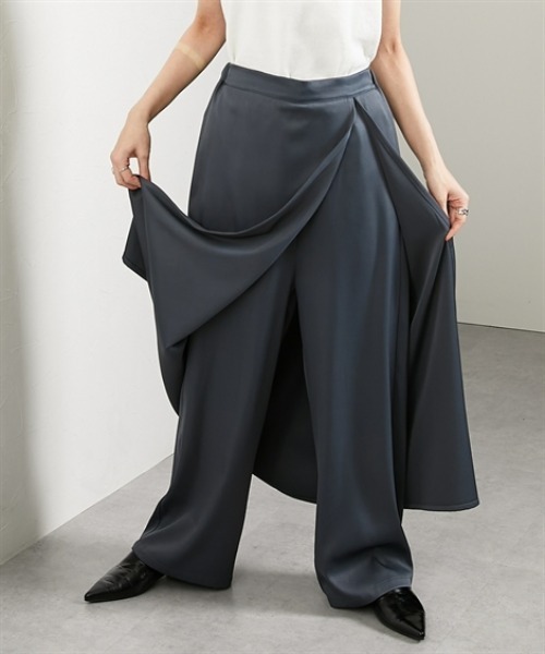 Soiunique（スワユニーク）の「とろみ素材スカート見えカフェパンツ ［Soiunique］（その他パンツ・レディース・ブラック/チャコール・L～LL/M～Ｌ）」の20枚目の写真