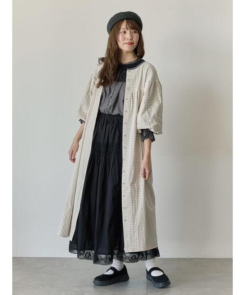 Samansa Mos2(サマンサ モスモス)の「【Cross×Staff】前後2WAYワンピース(ワンピース・レディース・ベージュ/ストライプ/その他1/ブラック・S/M)」の3枚目の写真