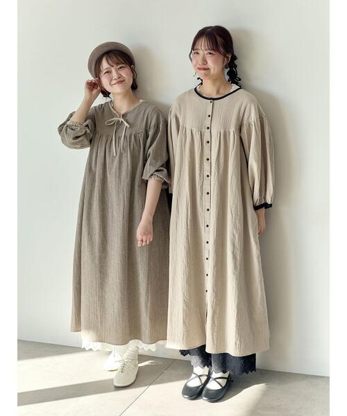 Samansa Mos2(サマンサ モスモス)の「【Cross×Staff】前後2WAYワンピース(ワンピース・レディース・ベージュ/ストライプ/その他1/ブラック・S/M)」の8枚目の写真