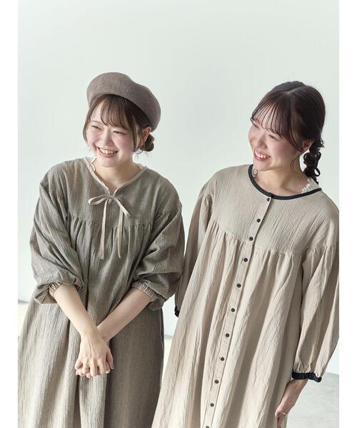 Samansa Mos2(サマンサ モスモス)の「【Cross×Staff】前後2WAYワンピース(ワンピース・レディース・ベージュ/ストライプ/その他1/ブラック・S/M)」の10枚目の写真