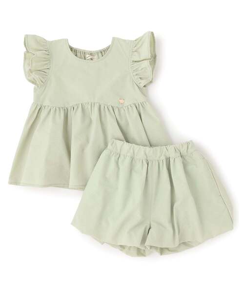 Lycee mine(リセマイン)の「【セットアップ】なみなみペプラムブラウス・バルーンパンツセット【子供服】【キッズ】【女の子】(セットアップ・キッズ・ライトピンク/ライトベージュ/ネイビー/エメラルド/サックスブルー・110cm/100cm/130cm/120cm/140cm/150cm)」の22枚目の写真