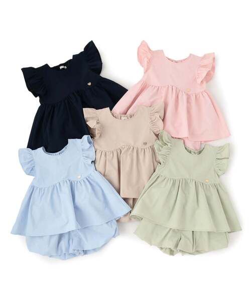 Lycee mine(リセマイン)の「【セットアップ】なみなみペプラムブラウス・バルーンパンツセット【子供服】【キッズ】【女の子】(セットアップ・キッズ・ライトピンク/ライトベージュ/ネイビー/エメラルド/サックスブルー・110cm/100cm/130cm/120cm/140cm/150cm)」の15枚目の写真