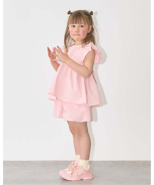 Lycee mine(リセマイン)の「【セットアップ】なみなみペプラムブラウス・バルーンパンツセット【子供服】【キッズ】【女の子】(セットアップ・キッズ・ライトピンク/ライトベージュ/ネイビー/エメラルド/サックスブルー・110cm/100cm/130cm/120cm/140cm/150cm)」の13枚目の写真