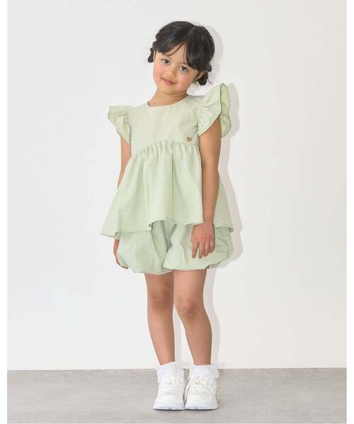 Lycee mine(リセマイン)の「【セットアップ】なみなみペプラムブラウス・バルーンパンツセット【子供服】【キッズ】【女の子】(セットアップ・キッズ・ライトピンク/ライトベージュ/ネイビー/エメラルド/サックスブルー・110cm/100cm/130cm/120cm/140cm/150cm)」の7枚目の写真
