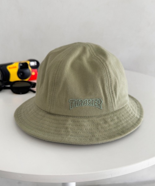 THRASHER(スラッシャー)の「THRASHER キッズ ロゴ メトロハット(ハット・キッズ・ブラック/カーキ/オレンジ・54cm)」の2枚目の写真