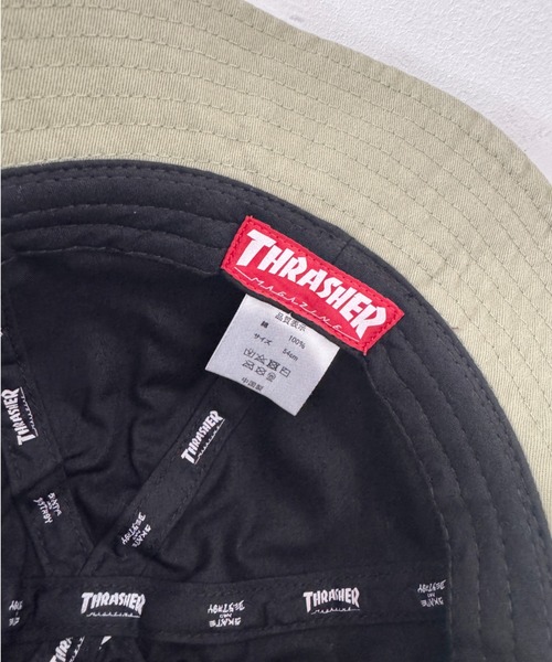 THRASHER(スラッシャー)の「THRASHER キッズ ロゴ メトロハット(ハット・キッズ・ブラック/カーキ/オレンジ・54cm)」の10枚目の写真