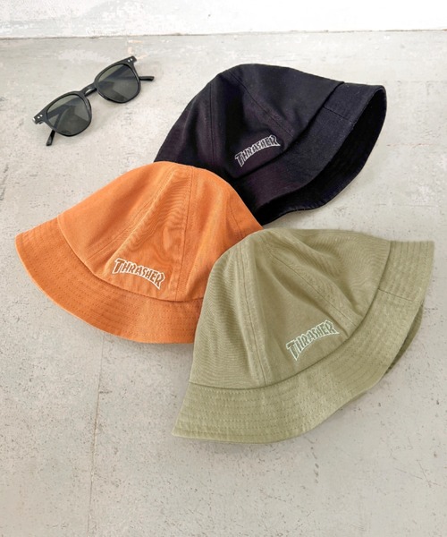 THRASHER(スラッシャー)の「THRASHER キッズ ロゴ メトロハット(ハット・キッズ・ブラック/カーキ/オレンジ・54cm)」の9枚目の写真