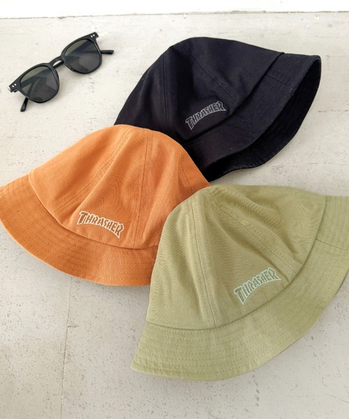 THRASHER(スラッシャー)の「THRASHER キッズ ロゴ メトロハット(ハット・キッズ・ブラック/カーキ/オレンジ・54cm)」の8枚目の写真