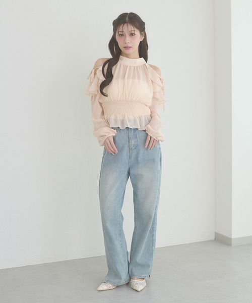 Ambre Neige(アンブルネージュ)の「2way back ribbon blouse / 2WAYバックリボンブラウス(シャツ/ブラウス・レディース・ブラック/オフホワイト/ピンクベージュ・FREE)」の7枚目の写真
