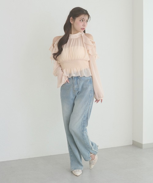Ambre Neige(アンブルネージュ)の「2way back ribbon blouse / 2WAYバックリボンブラウス(シャツ/ブラウス・レディース・ブラック/オフホワイト/ピンクベージュ・FREE)」の6枚目の写真