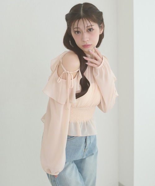 Ambre Neige(アンブルネージュ)の「2way back ribbon blouse / 2WAYバックリボンブラウス(シャツ/ブラウス・レディース・ブラック/オフホワイト/ピンクベージュ・FREE)」の12枚目の写真